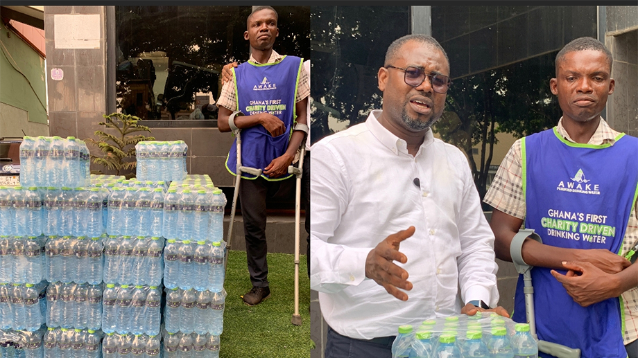 Awake collaborates with Abeiku Santana to support physically challenged vendor.
